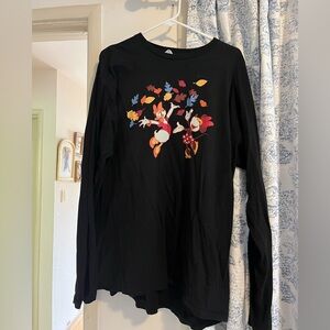 Black Long Sleeve Shirt with Minnie Mouse and Daisy